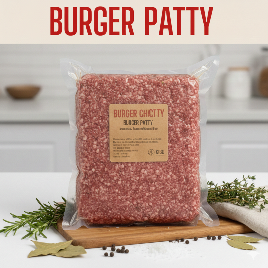 KIBO BURGER PATTY BAGS 2KG/EA