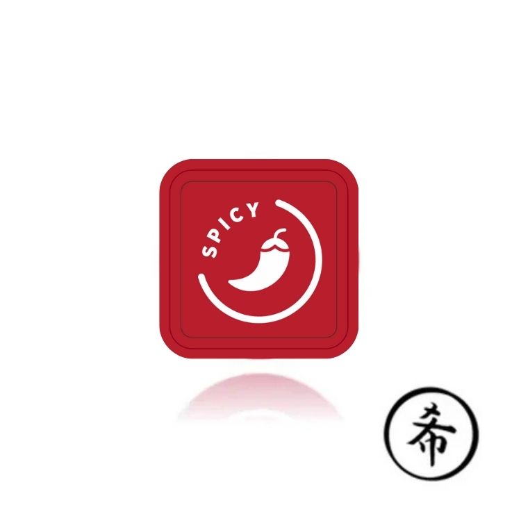 STICKER - SPICY (1 INCH SQUARE) 500PCS/EA