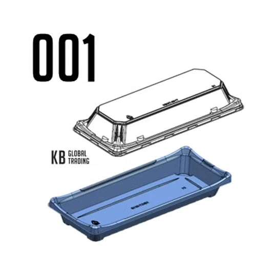 001-SUSHI TRAY BASE+LID 400SETS/CS