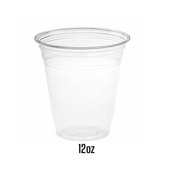 [CAFE ONLY]  12OZ CLEAR BEVERAGE PLASTIC CUP RPET 1000PCS/CS