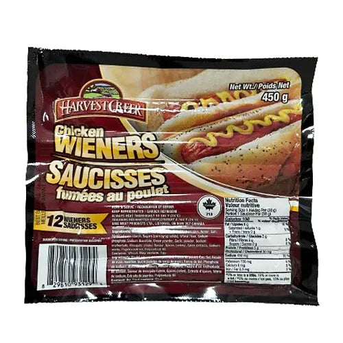 HARVEST CREEK CHICKEN WIENERS 450G/EA