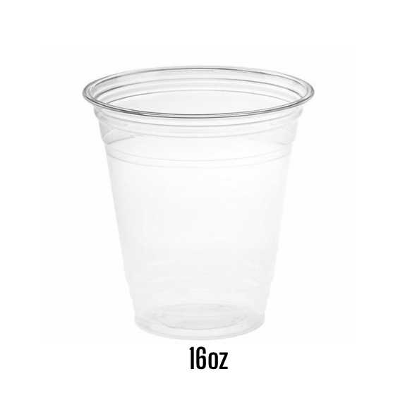 [CAFE ONLY]  16OZ CLEAR BEVERAGE PLASTIC CUP RPET 1000PCS/CS