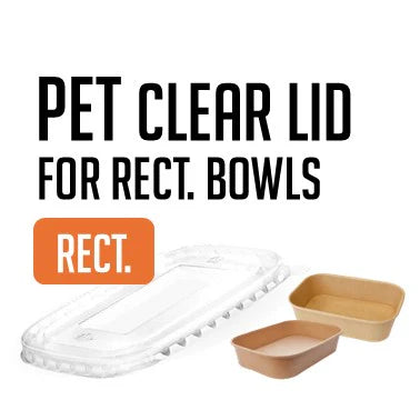 PET CLEAR LID FOR RECTANGULAR BOWLS 300PCS/CS
