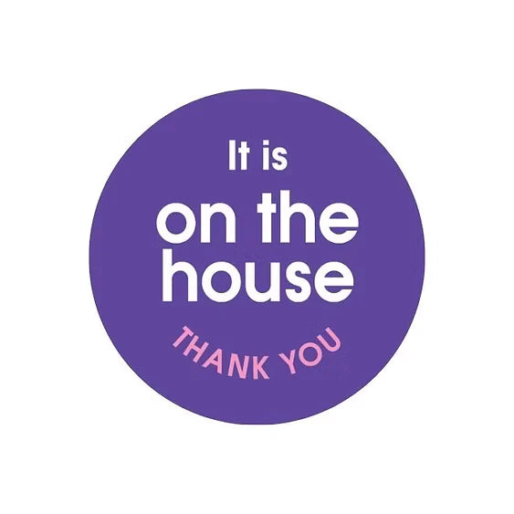 STICKER -ON THE HOUSE (4.5CM) 500PCS/EA