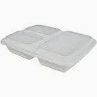RECTANGULAR MICROWAVE BENTO BOX WHITE 32OZ 150SETS