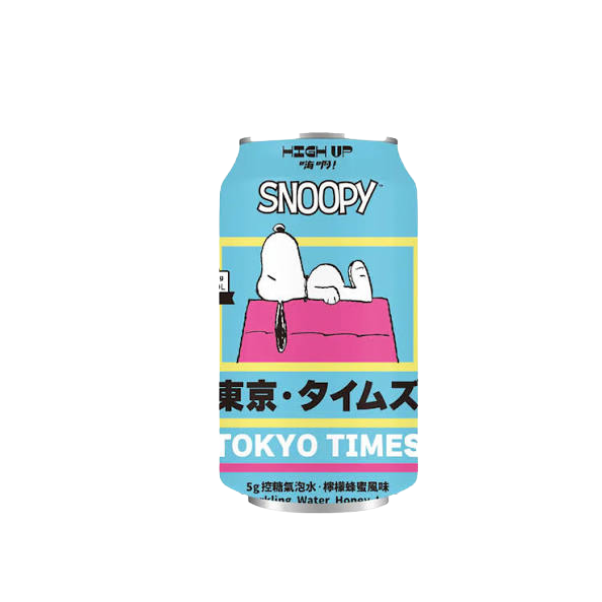 HIGH UP  SPARKLING WATER SNOOPY TOKYO (HONEY LEMONADE FLAVOUR) 330ML  24/CS